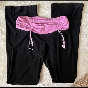 Pink and Black Flare Yoga Pants